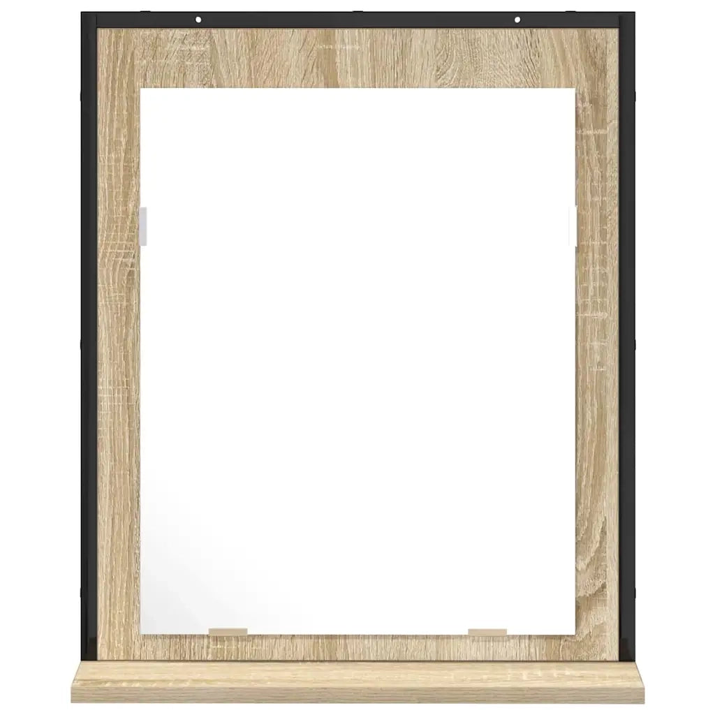 Specchio da Bagno | Specchio decorativo con lo scaffale Nero 50 x 12 x 60 cm