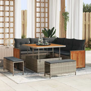 Set Divano da Giardino con cuscino 9 pcs Grigio polyrattan 3365248