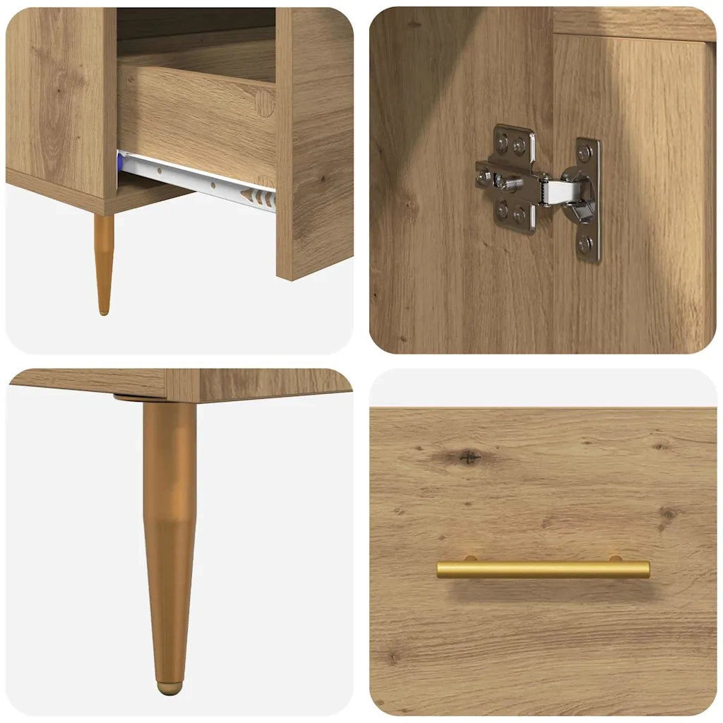 Credenza con Cassetto-Buffet-Armadio da cucina Rovere artigianale 69,5 x 31 x 115 cm 796736