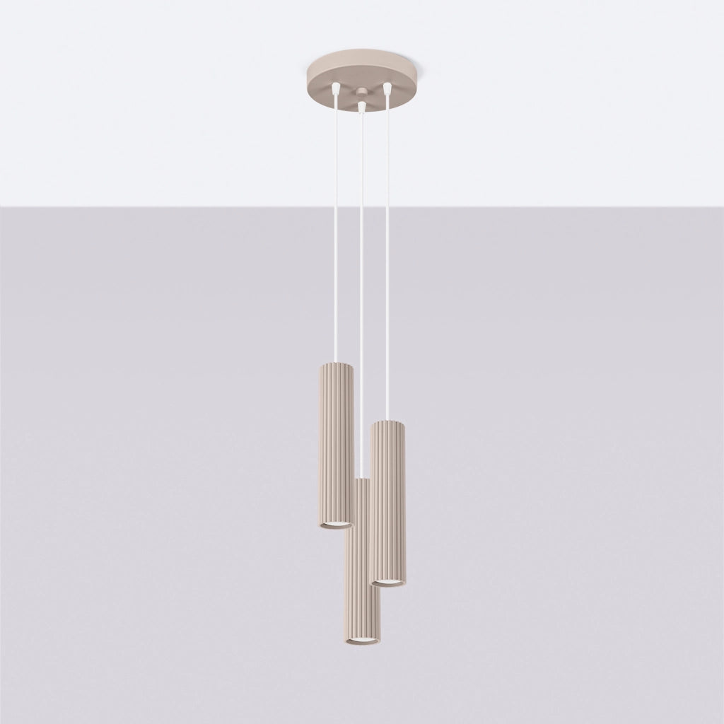 Lampada a sospensione KARBON 3P taupe