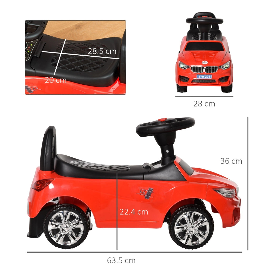Auto Macchina Cavalcabile per Bambini Clacson e Musica Rossa