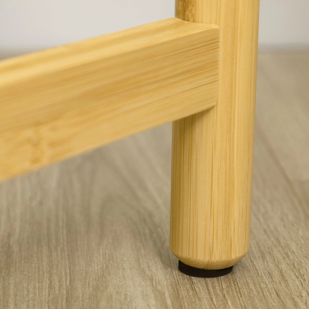 Tavolino da soggiorno scaffale piante 4 livelli ¨C Minimal ¨C bianco metallo bamb¨´ 28x28x80