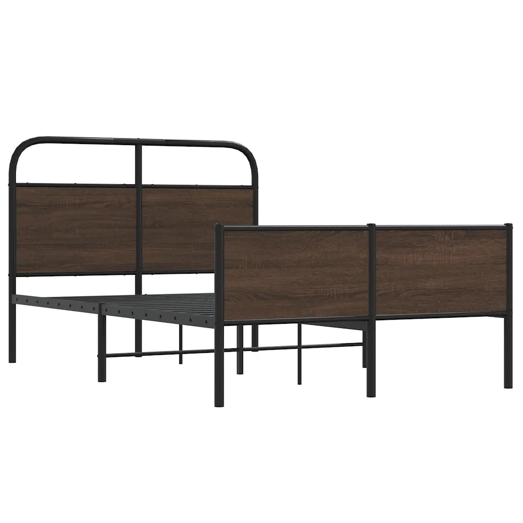 Giroletto senza Materasso-Struttura Letto Rovere Marrone 140x200 cm Truciolato 598644