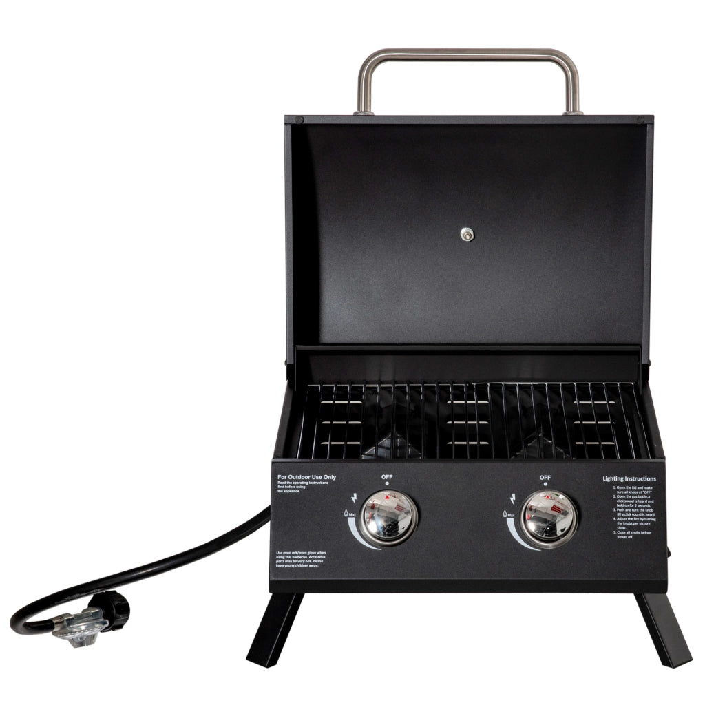 Barbecue da Tavolo a Gas Pieghevole ¨C Minimal ¨C 2 Bruciatori 5KW Nero
