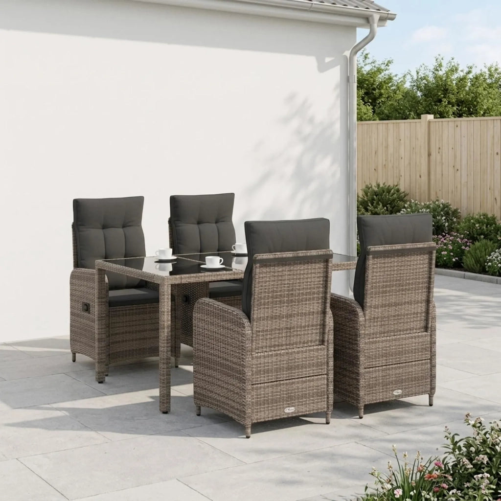 Set da pranzo per esterni 5 pz Grigio chiaro e grigio scuro 3422322