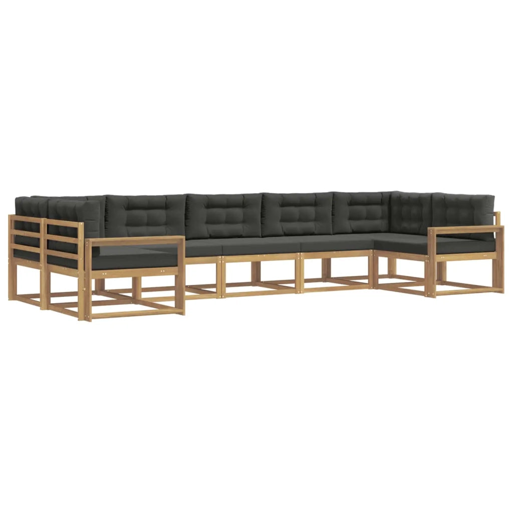 Set di divani da esterno 7 pz Bianco e Antracite 3386976