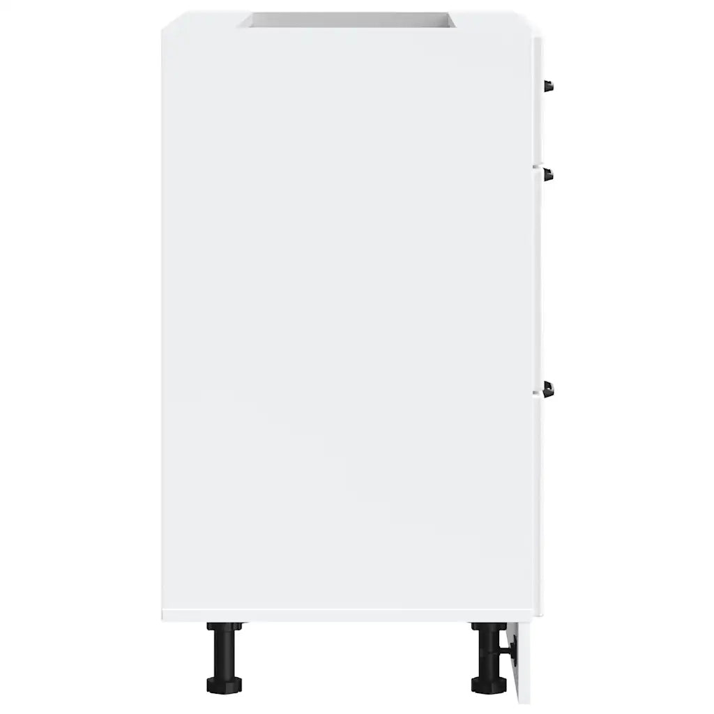 Mobiletto da cucina "Lucca" Bianco lucido in legno ingegnerizzato 854271