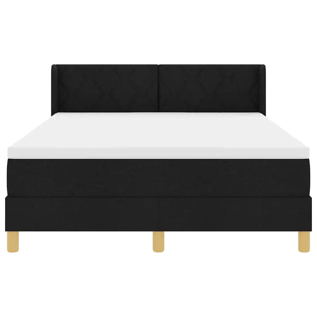 Letto a molle con materasso Nero 190 x 140 cm Poliestere 3341351