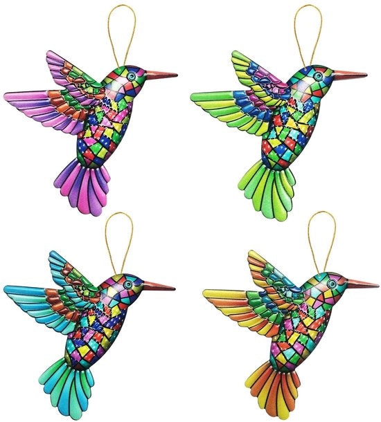 Set di 4 Decorazioni per Parete Colorate per Esterno