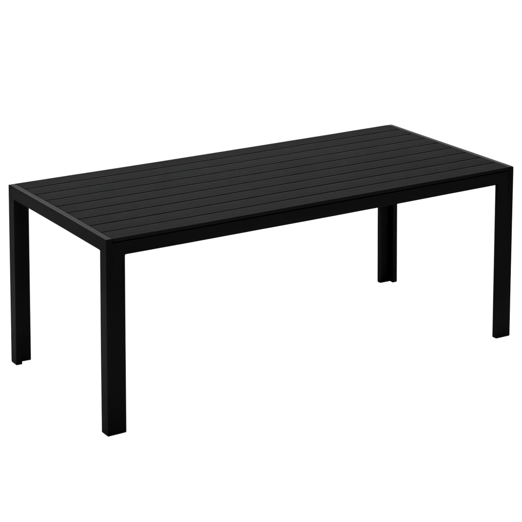 Tavolo da giardino in plastica ¨C Minimal ¨C 190x84.5x72 cm nero effetto legno