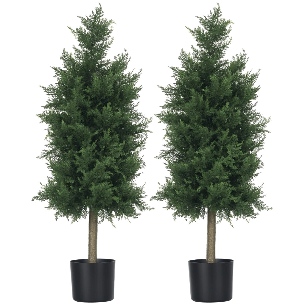 Piante Artificiali Cedro con Vaso ¨C Xylo ¨C Set 2 Pezzi Verde 90cm
