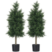Piante Artificiali Cedro con Vaso ¨C Xylo ¨C Set 2 Pezzi Verde 90cm