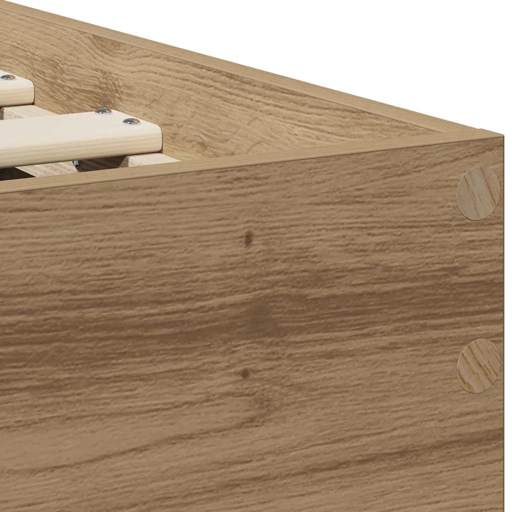 Struttura del letto con testiera Rovere artigianale 75 x 190 cm 871661