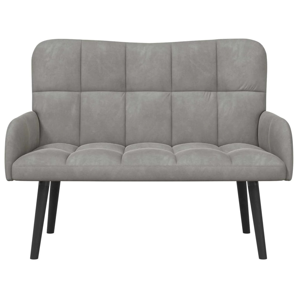 Sofa a Due Posti Grigio chiaro 115 x 61 x 87 cm Velluto 42028940