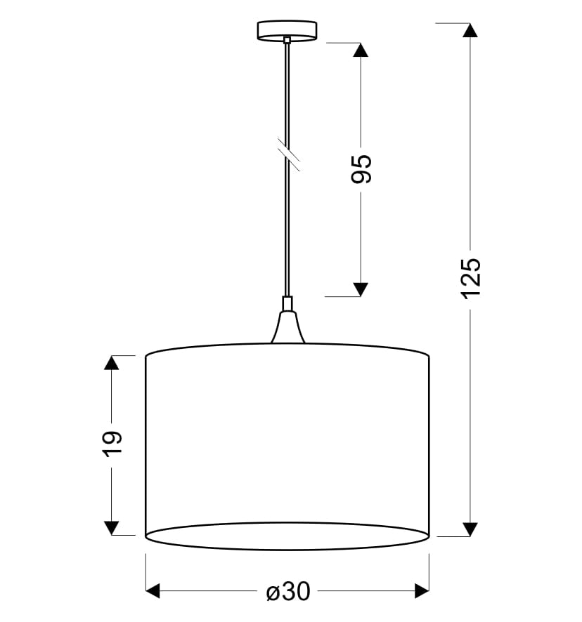 Lampada a sospensione Candellux LONG nera oro E27 Ø30