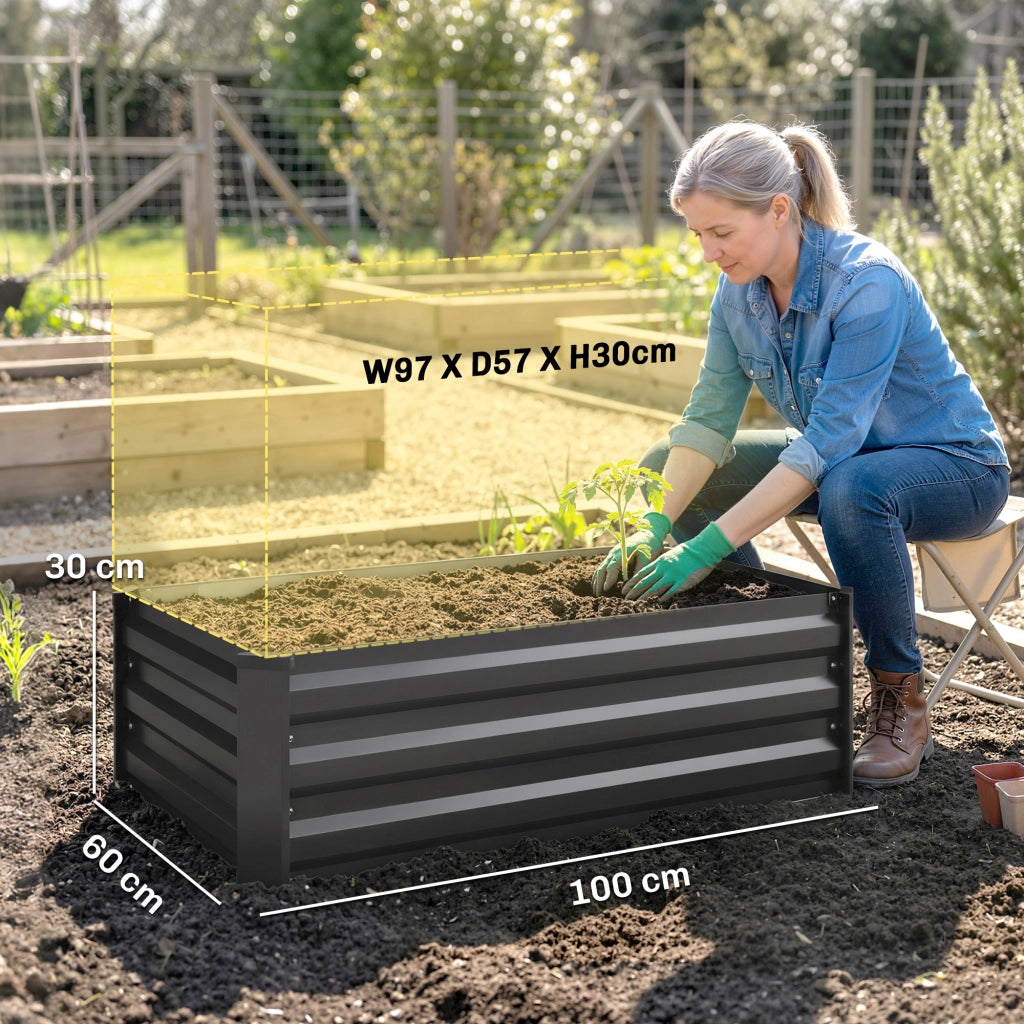 Hochbeet da Giardino ¨C zephmum ¨C Grigio Scuro 100x60x30 cm