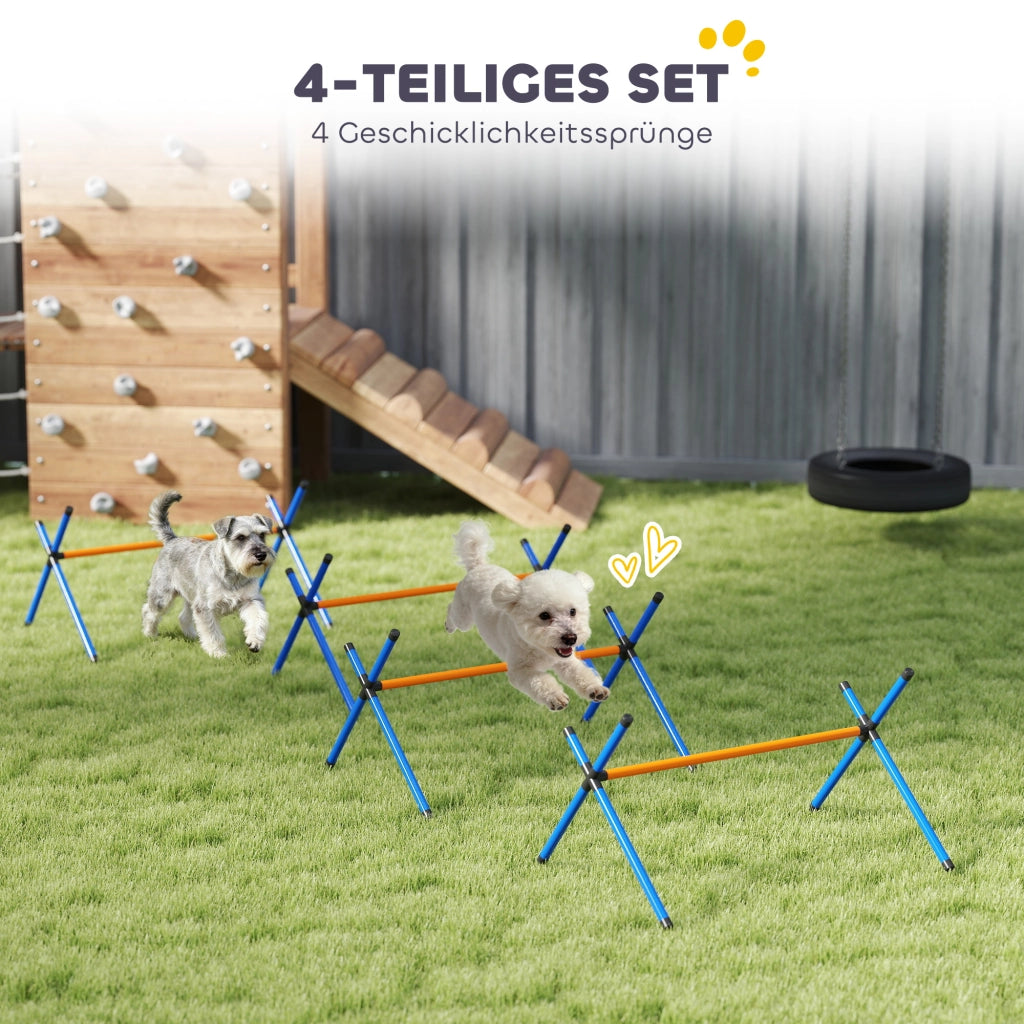 Set Agility per Cani ¨C Xylo ¨C 4 Pezzi con Ostacoli Regolabili e Borsa
