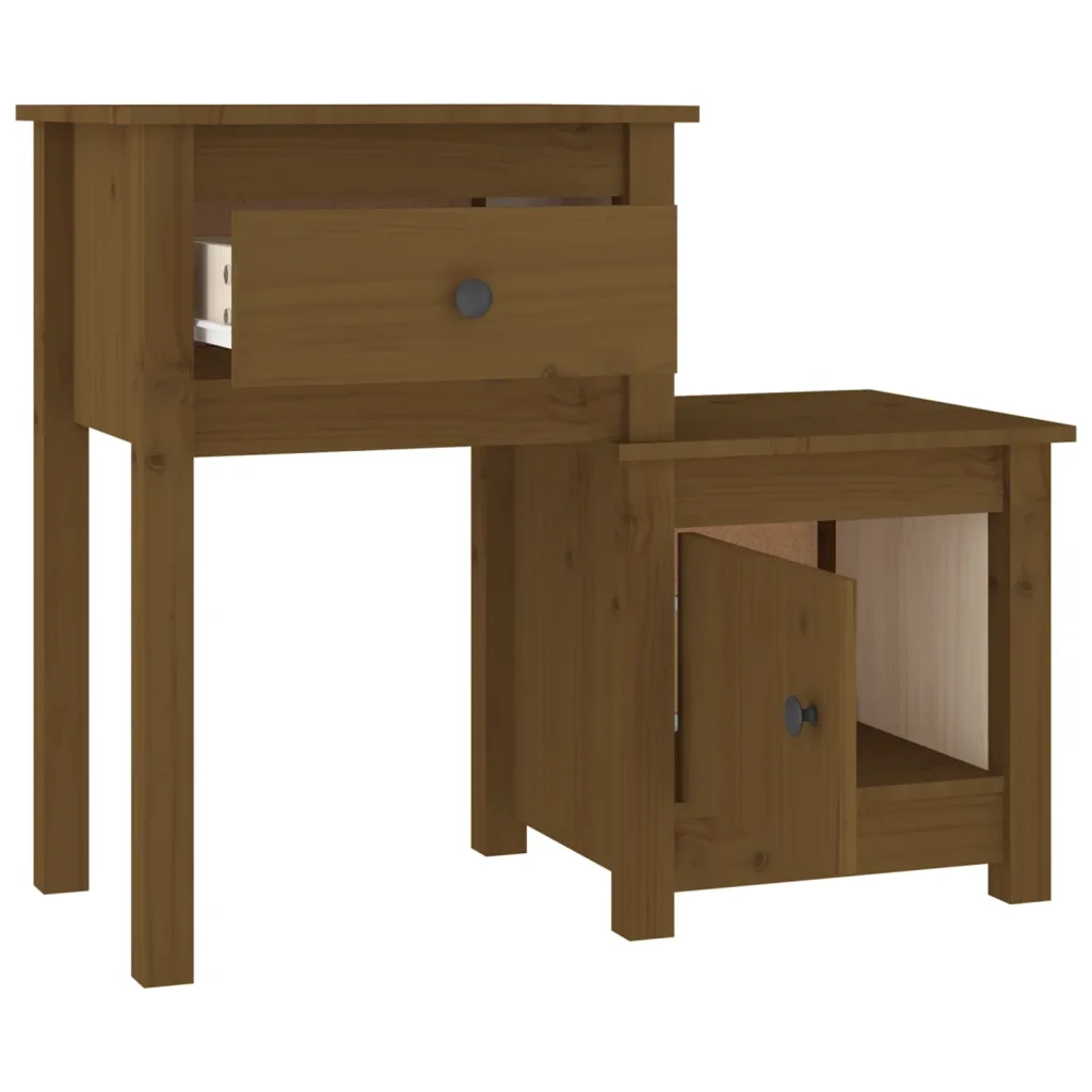 Comodino ambra 79,5x38x65,5 cm in Legno Massello di Pino 814545
