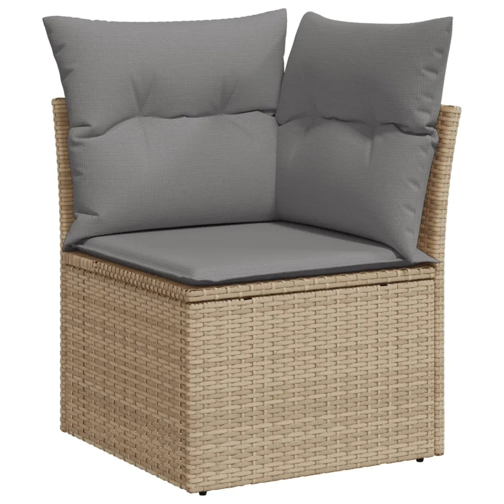 Set Divani da Giardino 11 pz con Cuscini Beige in Polyrattan 3228919