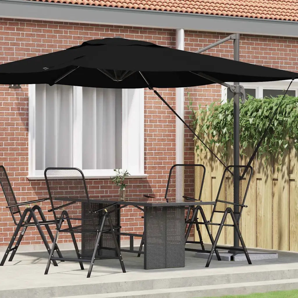Ombrello | Parasol Roma Nero 286 x 284 x 265 cm Alluminio e Poliestere