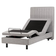 Letto Tessuto Grigio Chiaro Elettrico Regolabile con Telecomando 90 x 200 cm