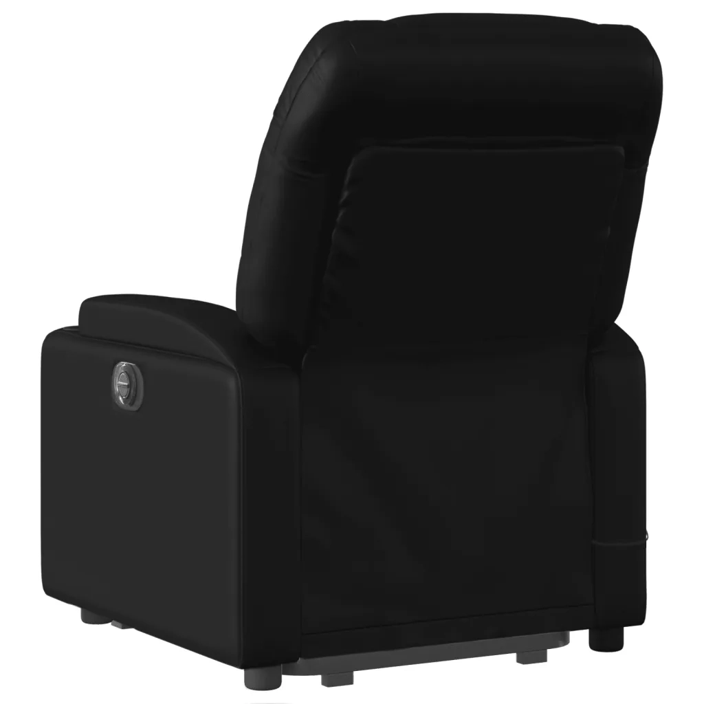 Poltrona | Sedia Relax Alzapersona Reclinabile Massaggio Nero Similpelle