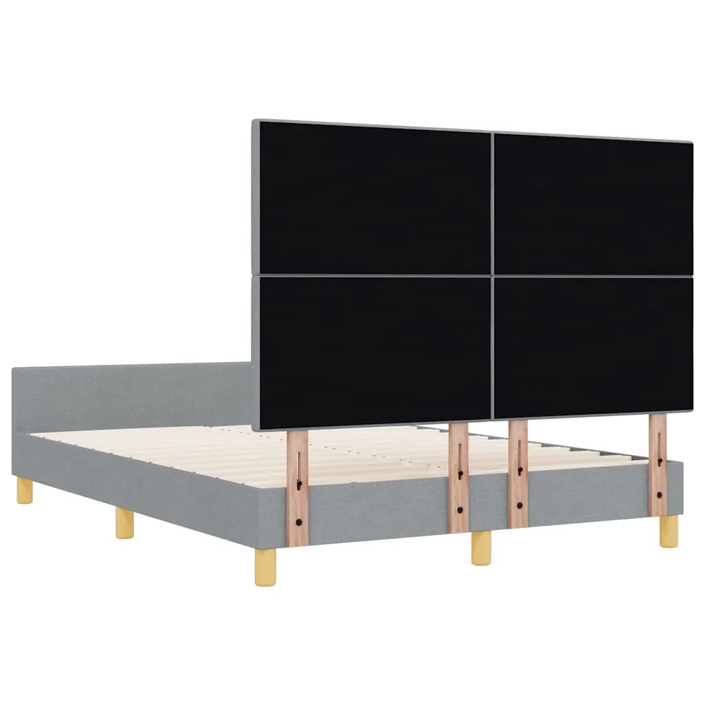 Struttura del letto-Giroletto Grigio chiaro 140 x 190 cm Tessuto 326467