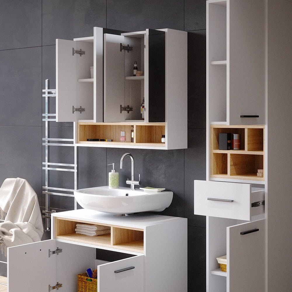 Vicco Specchio contenitore bagno Bianco 80 x 72 cm