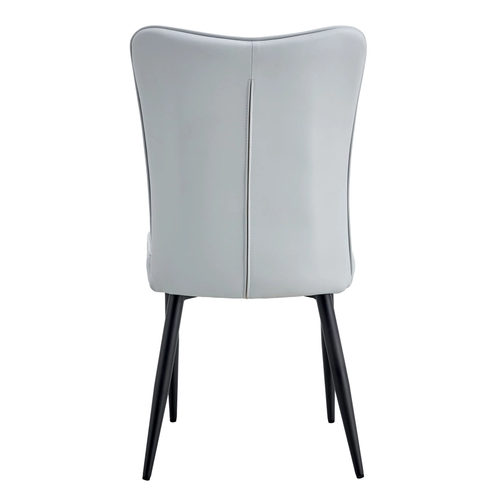 SEDIA da pranzo Set da 2 pezzi in PU grigio chiaro e metallo nero
