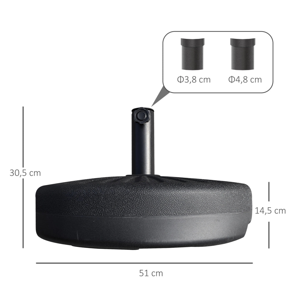 Base per Ombrellone da Giardino ¨C Minimal ¨C Nero ?51x30,5 cm 22 kg