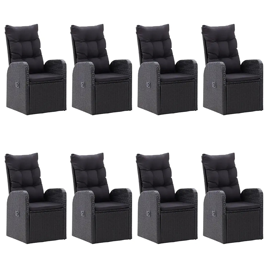 Set da Pranzo da Giardino 9 pz Nero 3067905