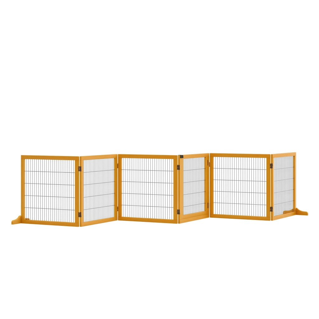 Cancello per Cani Pieghevole ¨C Minimal ¨C Legno e Acciaio 432x36x70cm