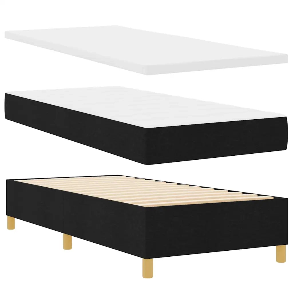 Letto a molle con strisce LED Nero 100 x 200 cm Tessuto 3343744