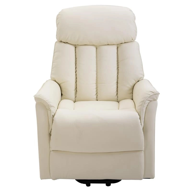 POLTRONA RELAX RECLINABILE CON TELECOMANDO E POGGIAPIEDI COLORE CREMA