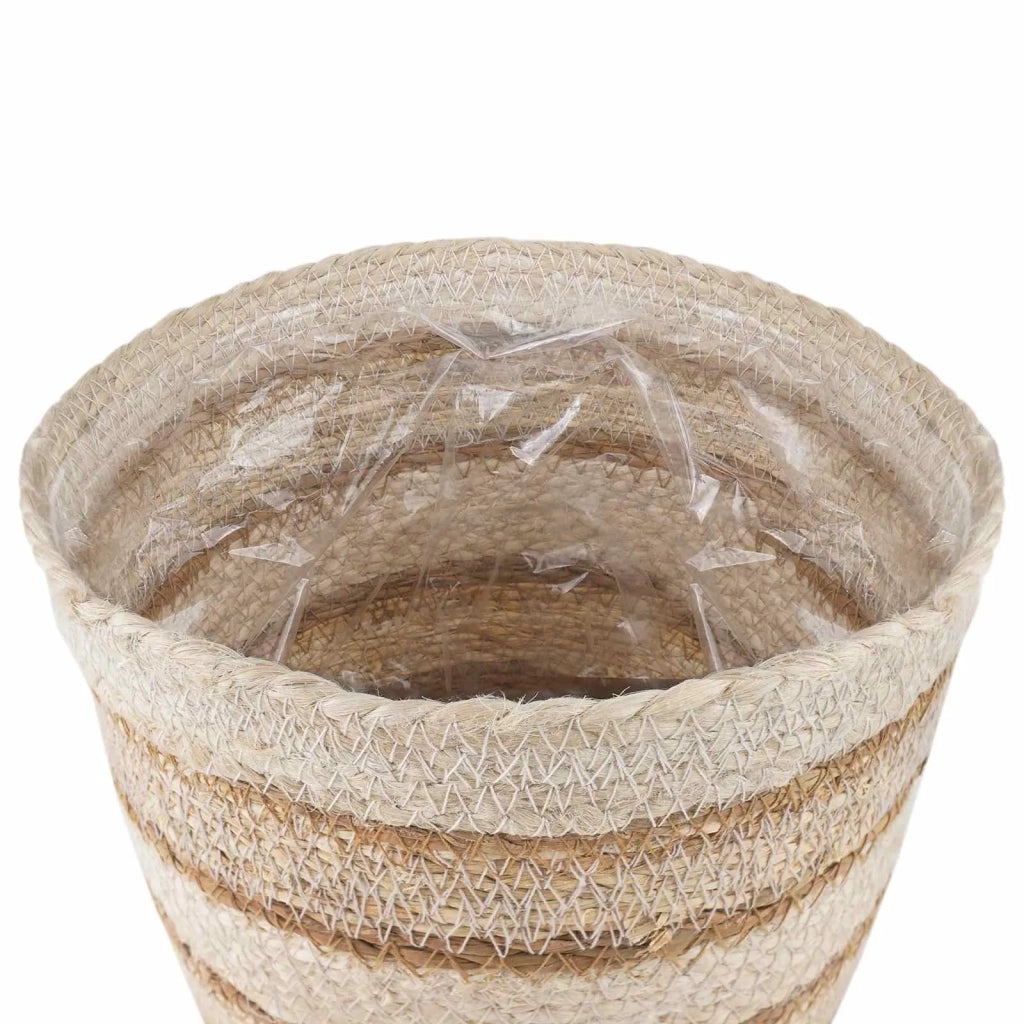 Cesti per piante in erba marina 3 pz Naturale, Bianco e Beige CFW2767923
