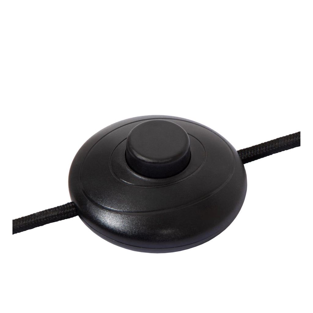 Lampada da terra classica nera paralume bianco 150cm E27 Lucide