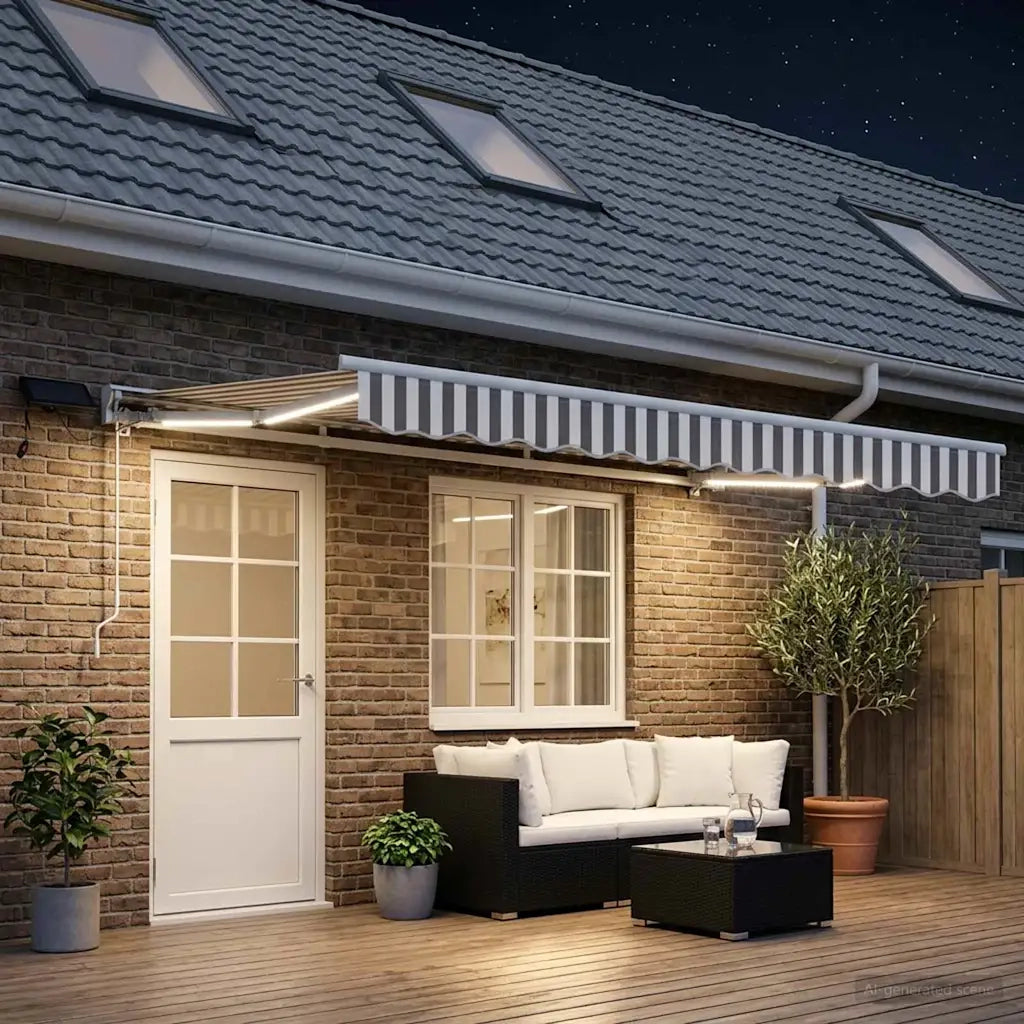 Cornice per Tenda Manuale con LED 5 × 3,5 m 3426447