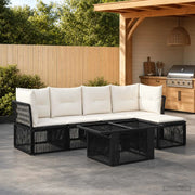Set Divano da Giardino 6 pz Nero polyrattan 3436459