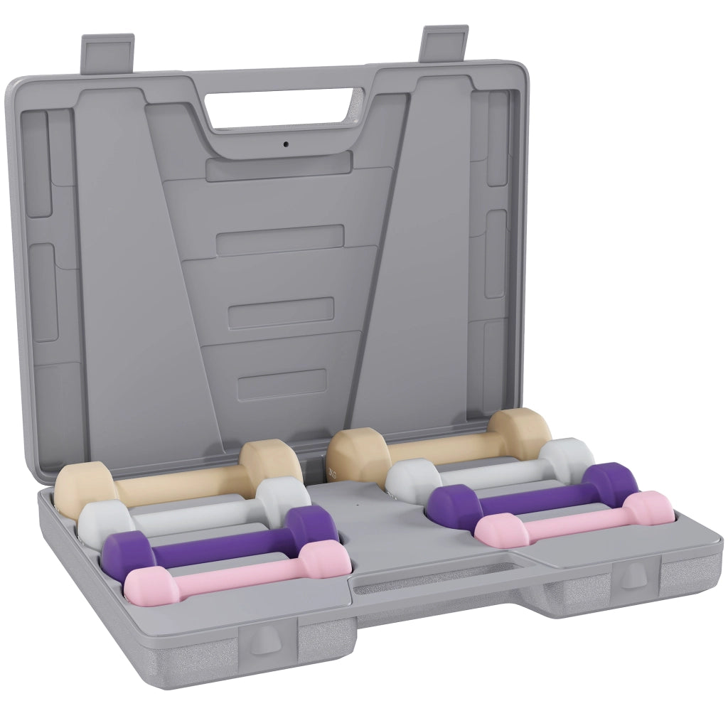 Set Manubri Esagonali 4 Paia 0,5-10kg ¨C Xylo ¨C Ghisa con Valigetta