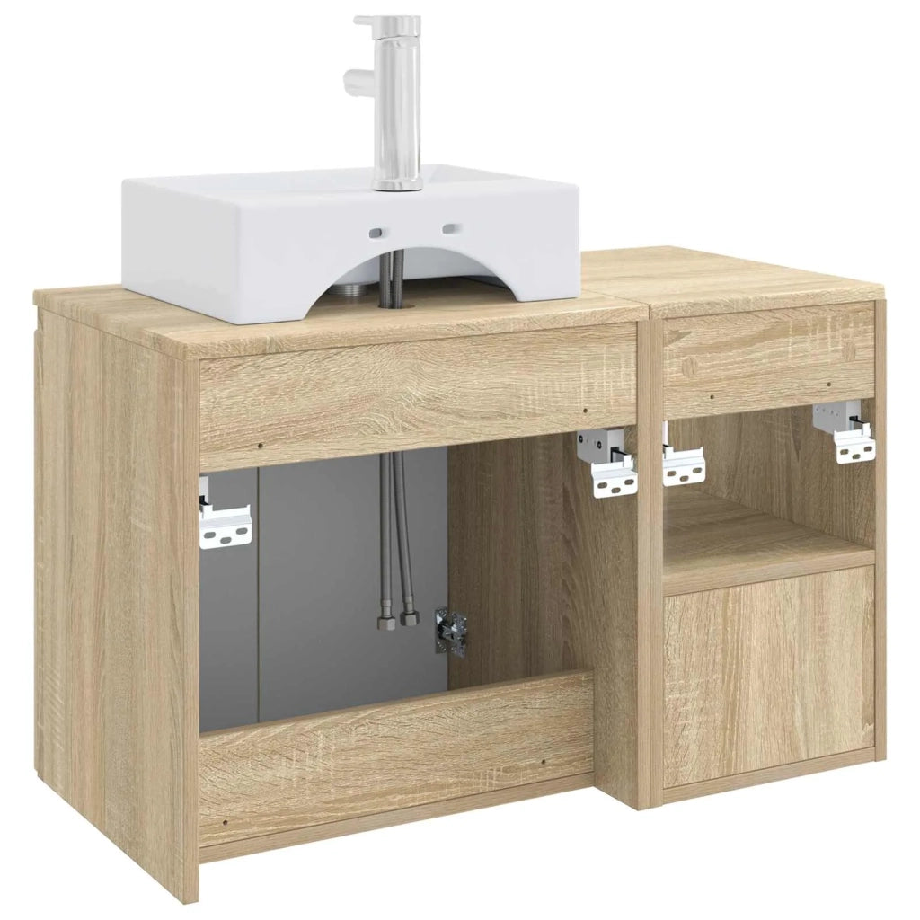 Set di mobili per il bagno 2 pz Rovere Sonoma 3404056