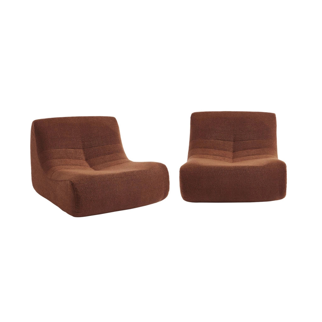 Divano modulare boucle, 2 posti, terracotta