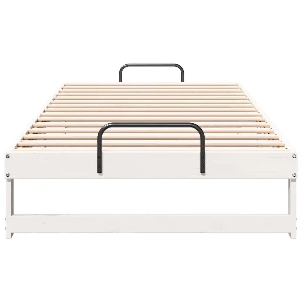 Struttura del letto Bianco 100 x 210 cm Pino massello 873164