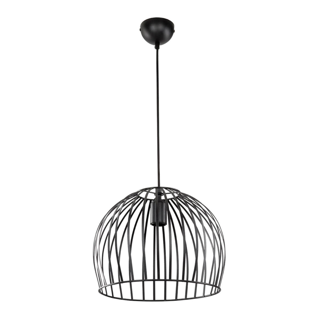 Lampada a Sospensione 'Blackpool' con Paralume a Rete in Metallo - Nero [lux.pro]