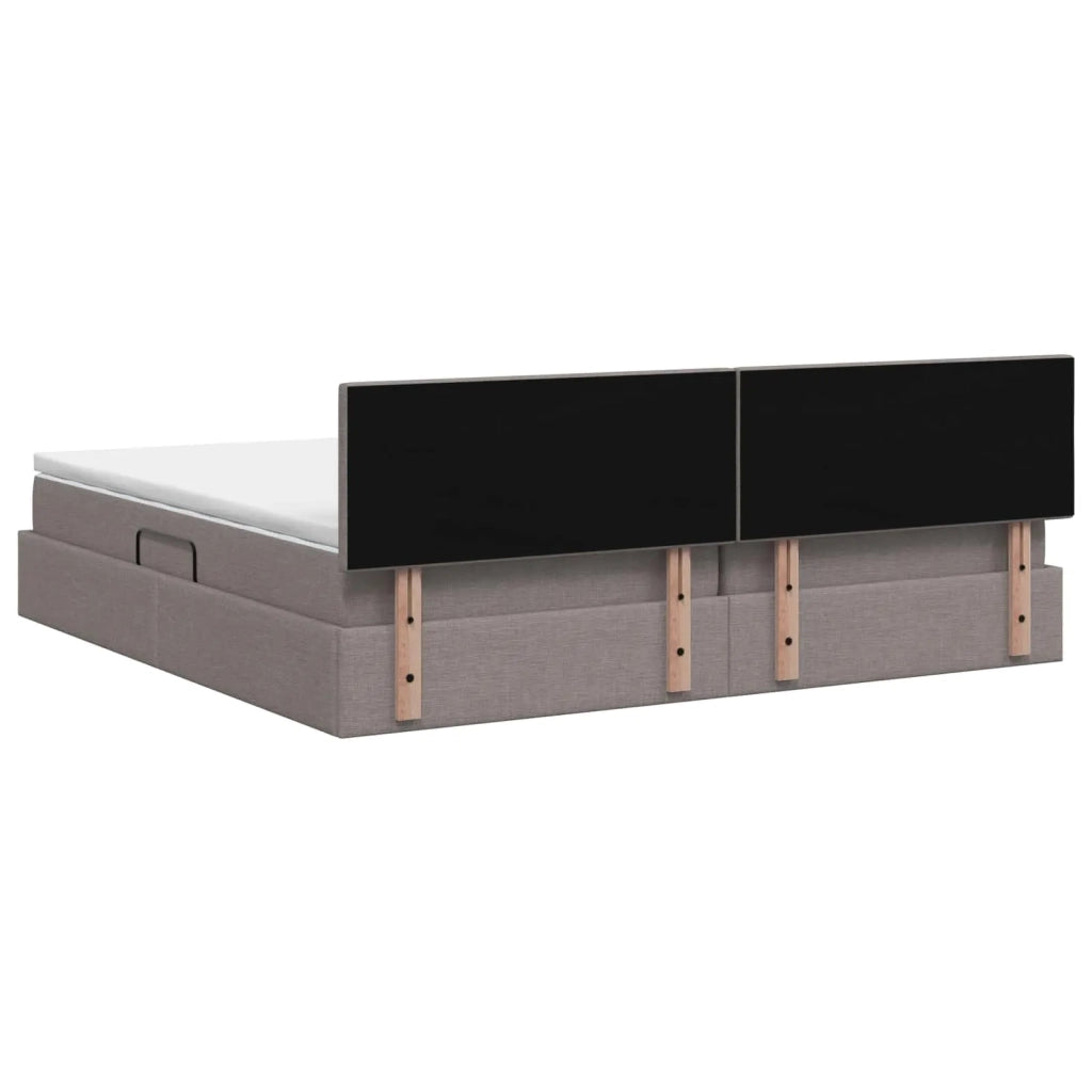 Letto con contenitore LED e materasso Tortora 200 x 200 cm 3459150