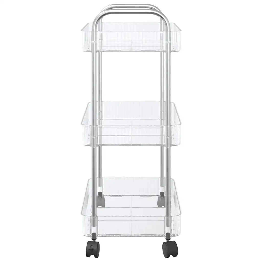 Carrello Portaoggetti a 3 Livelli 37x28x68 cm in Acrilico CFW8281135