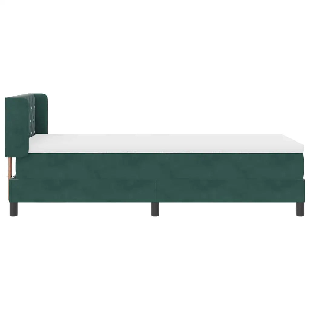 Letto a molle con testiera Verde Scuro 190 x 90 cm Velluto 3341393