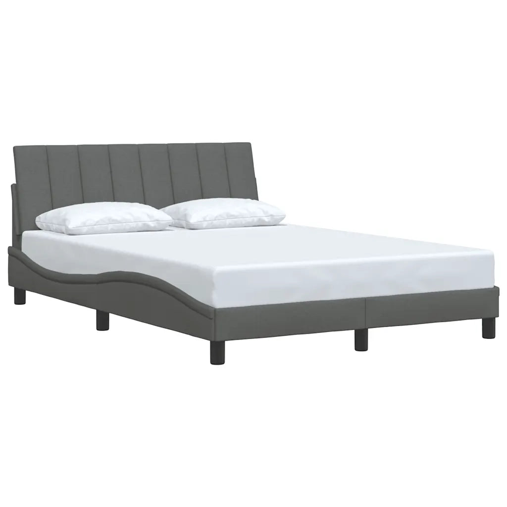 Letto matrimoniale | Letto per adulti | Giroletto senza Materasso Hanko Grigio Scuro 140x200 cm Tessuto