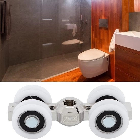 Ruote a Rotolamento per Porte Scorrevoli 4 Ruote Ruote Appese per Porte Scorrevoli Hardware per Porte Scorrevoli Ruote a Rotolamento per Mobili con Piastrine di Rotolamento
