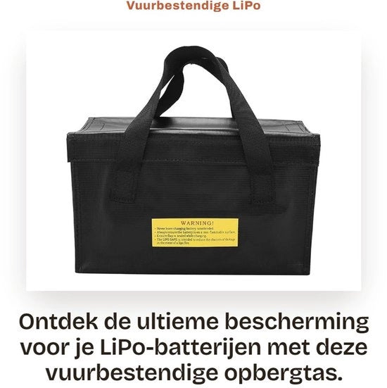 Batteria LiPo Resistente al Fuoco, Cassetta di Ricarica e Stoccaggio - Ricarica e Stoccaggio Sicuro - Nero - Grande Capacità - Ideale per Hobbyisti e Professionisti