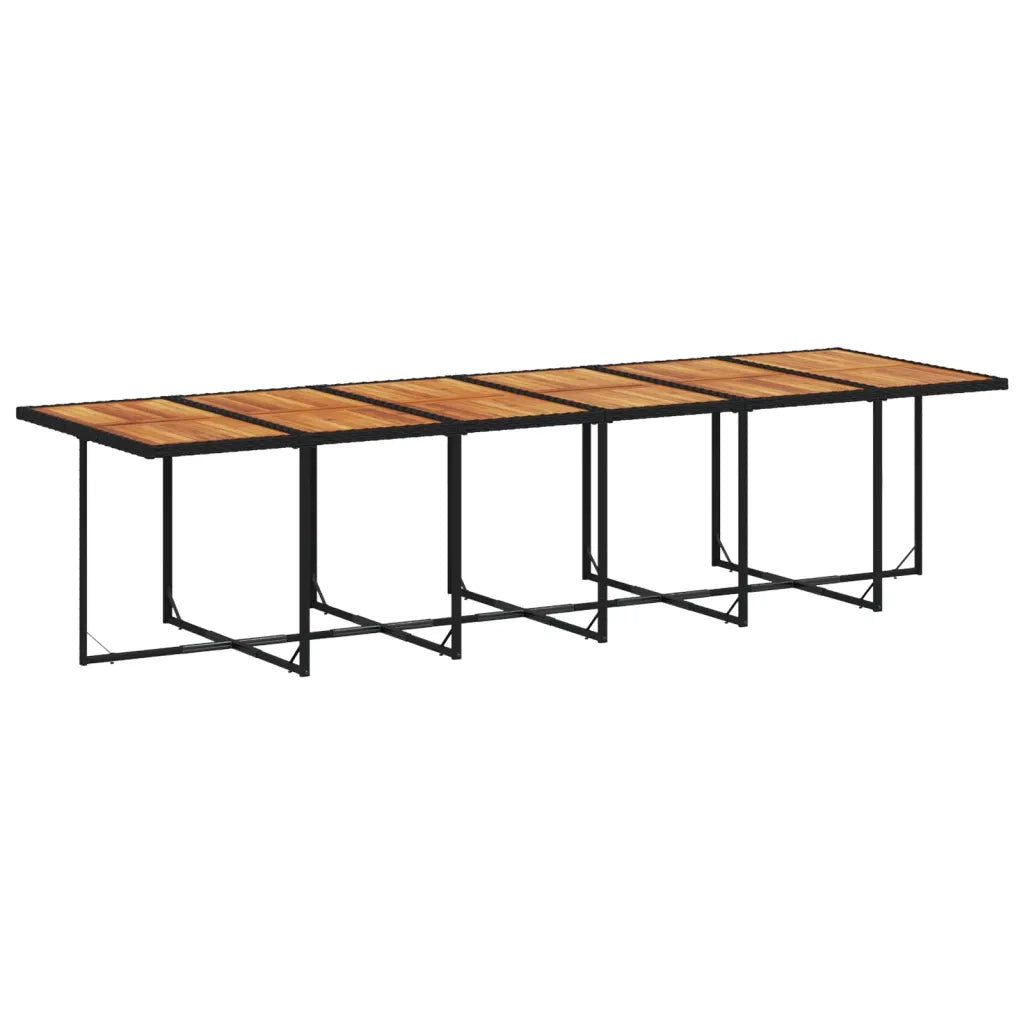 Set da Pranzo da Giardino 17 pz con Cuscini Nero in Polyrattan 3211251